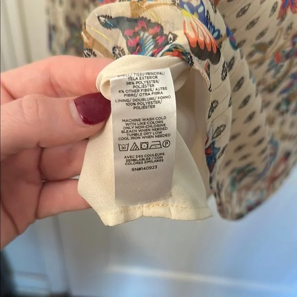 Source Unknown Pink and Red Ruffled Long Sleeve Blouse - Picture 3 of 3